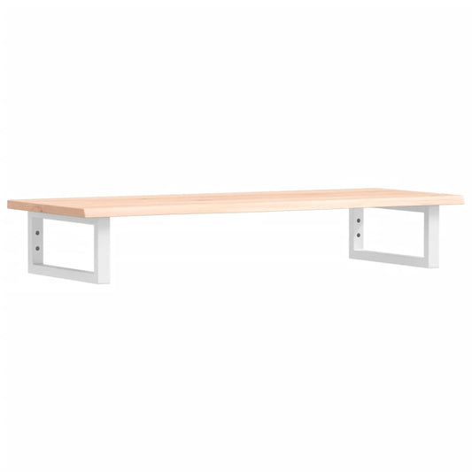 Basin Shelf Wall Mounted Steel and Solid Wood Oak