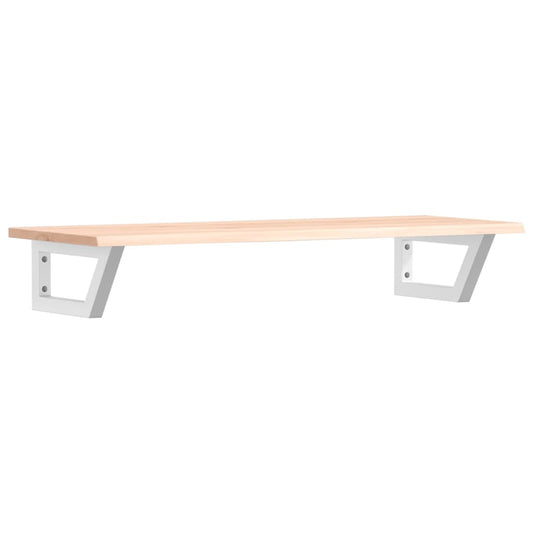 Basin Shelf Wall Mounted Steel and Solid Wood Oak