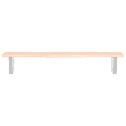 Basin Shelf Wall Mounted Steel and Solid Wood Oak