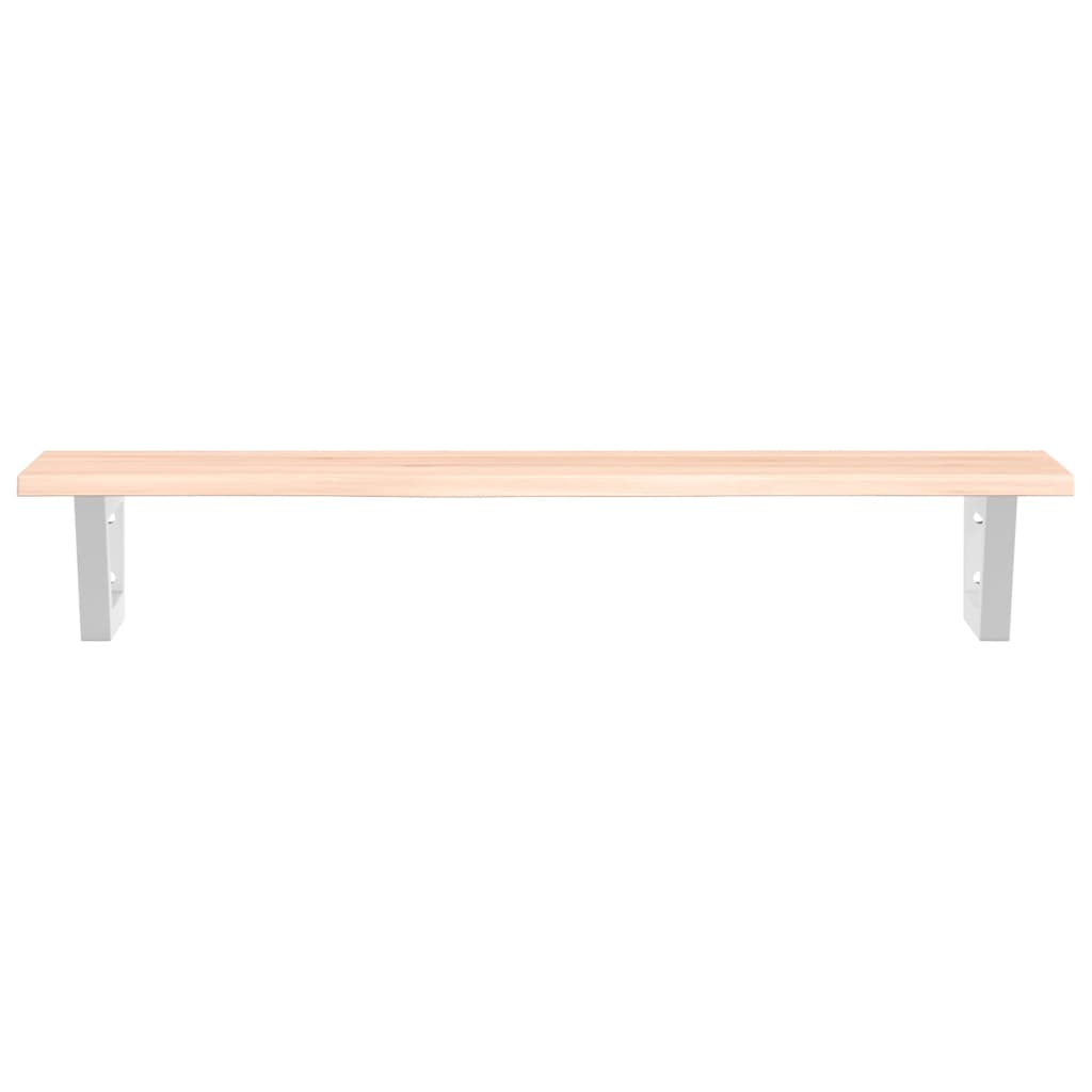 Basin Shelf Wall Mounted Steel and Solid Wood Oak