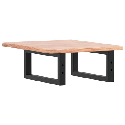 Basin Shelf Wall Mounted Steel and Solid Wood Oak