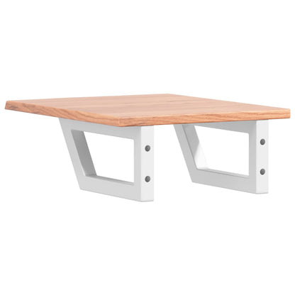 Basin Shelf Wall Mounted Steel and Solid Wood Oak