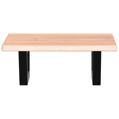Basin Shelf Wall Mounted Steel and Solid Wood Oak