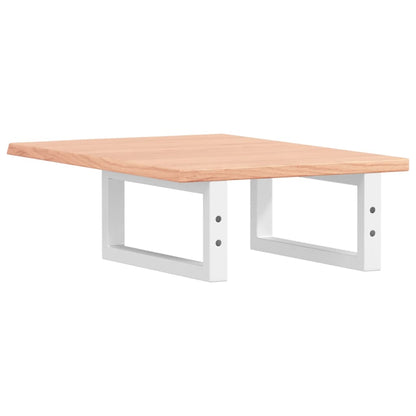 Basin Shelf Wall Mounted Steel and Solid Wood Oak