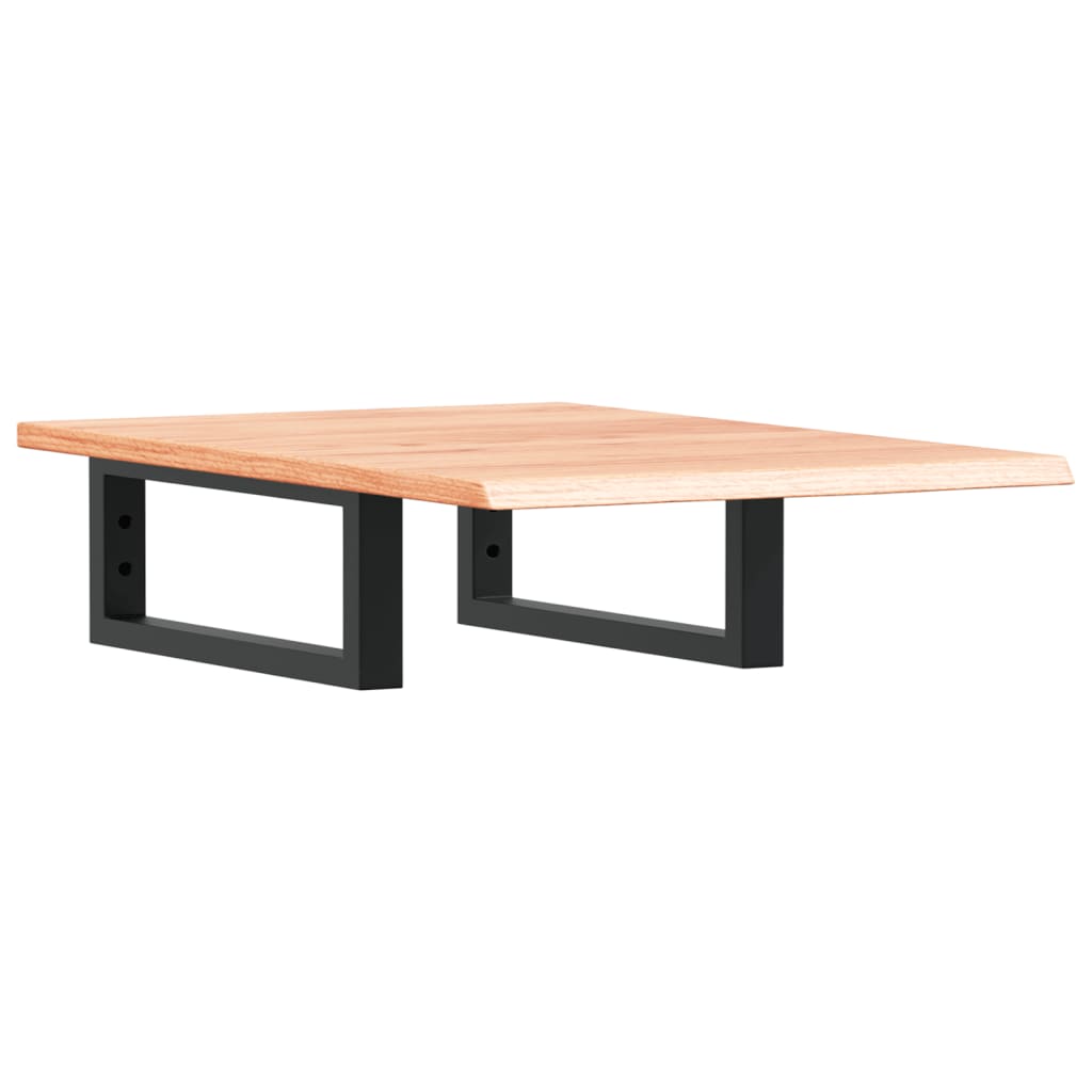Basin Shelf Wall Mounted Steel and Solid Wood Oak