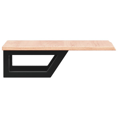 Basin Shelf Wall Mounted Steel and Solid Wood Oak