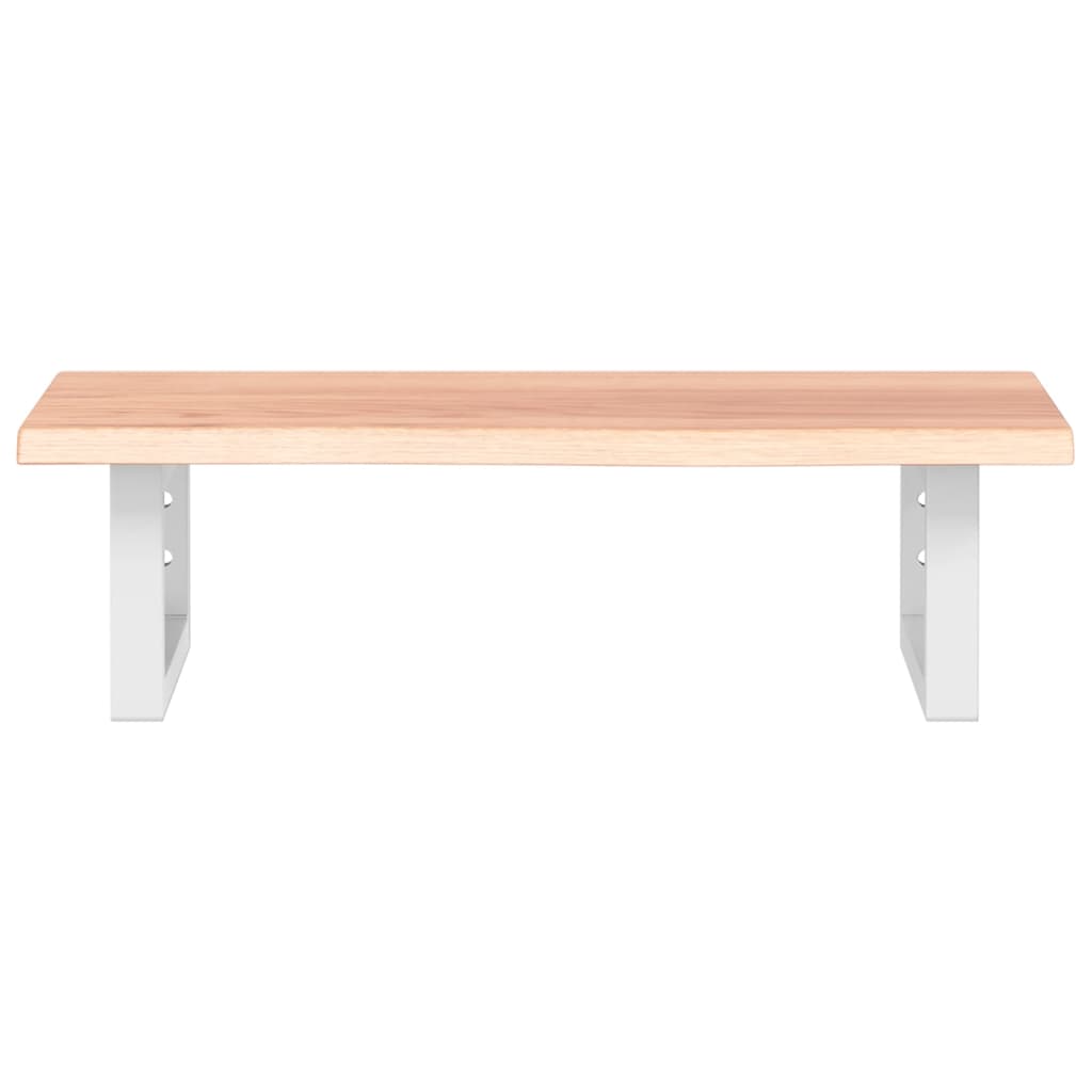 Basin Shelf Wall Mounted Steel and Solid Wood Oak