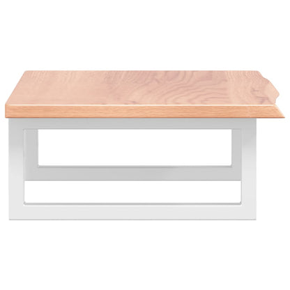 Basin Shelf Wall Mounted Steel and Solid Wood Oak