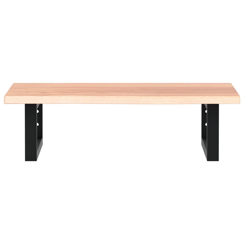 Basin Shelf Wall Mounted Steel and Solid Wood Oak