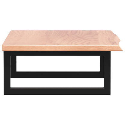 Basin Shelf Wall Mounted Steel and Solid Wood Oak