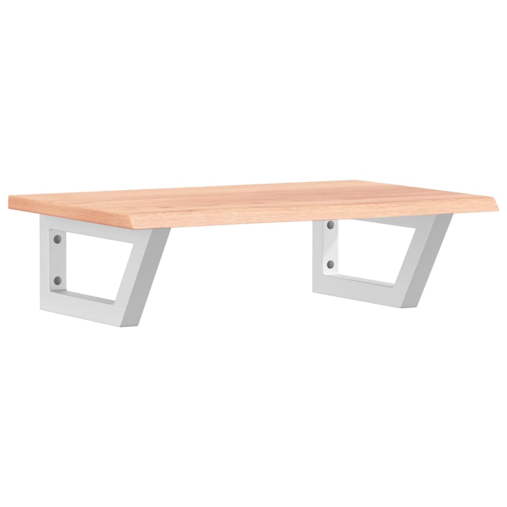 Basin Shelf Wall Mounted Steel and Solid Wood Oak