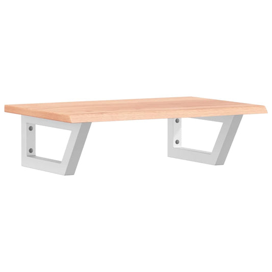 Basin Shelf Wall Mounted Steel and Solid Wood Oak