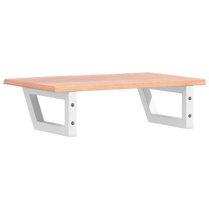 Basin Shelf Wall Mounted Steel and Solid Wood Oak