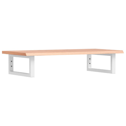 Basin Shelf Wall Mounted Steel and Solid Wood Oak
