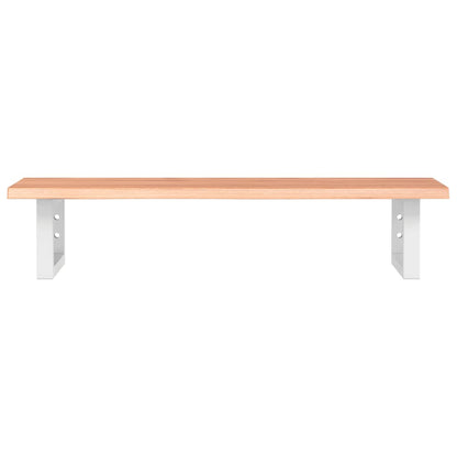 Basin Shelf Wall Mounted Steel and Solid Wood Oak