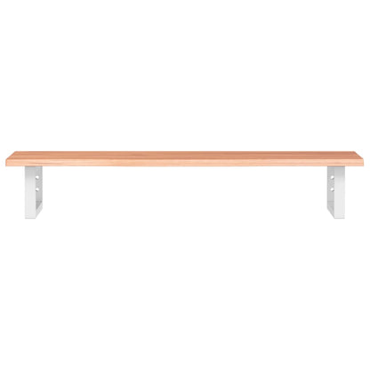 Basin Shelf Wall Mounted Steel and Solid Wood Oak