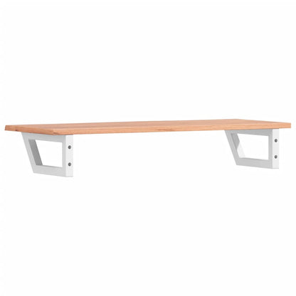 Basin Shelf Wall Mounted Steel and Solid Wood Oak