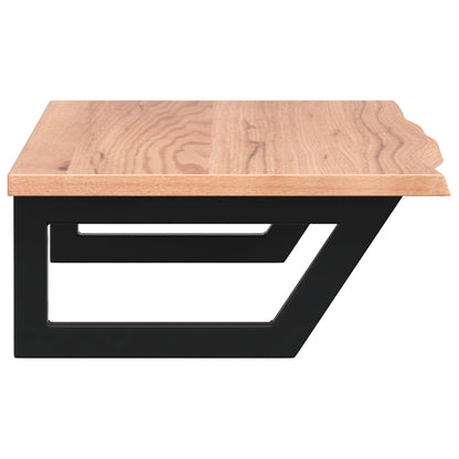 Basin Shelf Wall Mounted Steel and Solid Wood Oak