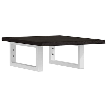Basin Shelf Wall Mounted Steel and Solid Wood Oak