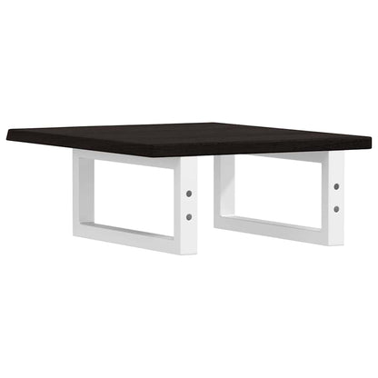 Basin Shelf Wall Mounted Steel and Solid Wood Oak