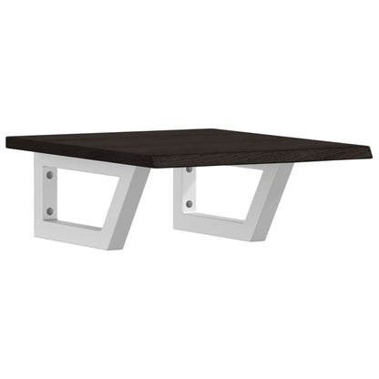 Basin Shelf Wall Mounted Steel and Solid Wood Oak