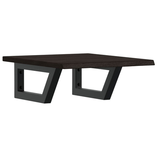 Basin Shelf Wall Mounted Steel and Solid Wood Oak