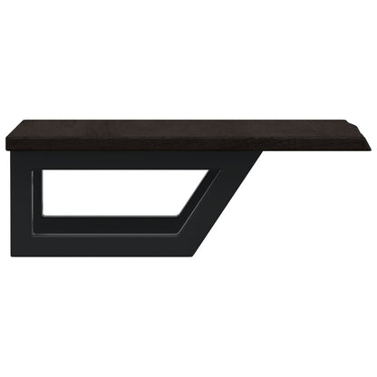 Basin Shelf Wall Mounted Steel and Solid Wood Oak
