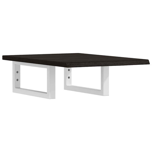 Basin Shelf Wall Mounted Steel and Solid Wood Oak