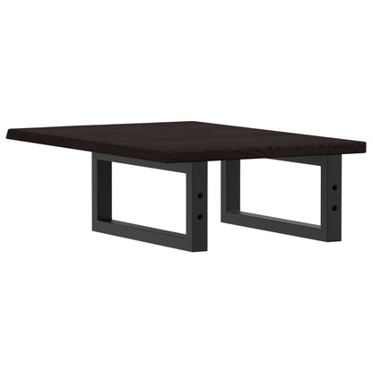 Basin Shelf Wall Mounted Steel and Solid Wood Oak