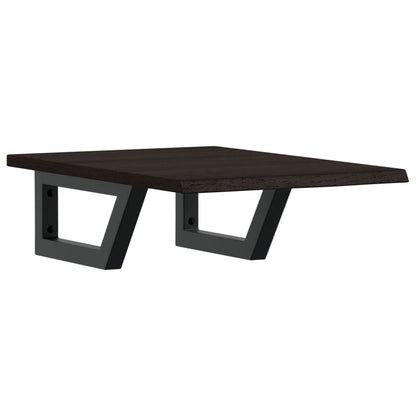 Basin Shelf Wall Mounted Steel and Solid Wood Oak