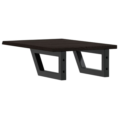 Basin Shelf Wall Mounted Steel and Solid Wood Oak