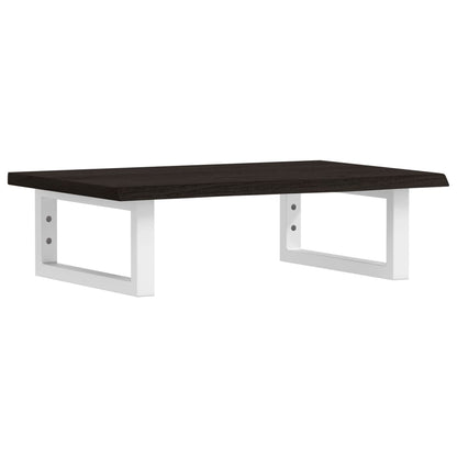 Basin Shelf Wall Mounted Steel and Solid Wood Oak