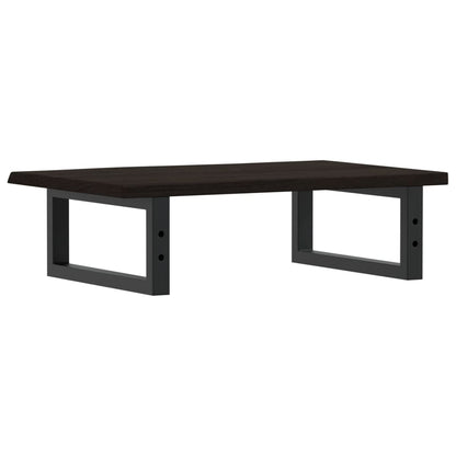 Basin Shelf Wall Mounted Steel and Solid Wood Oak