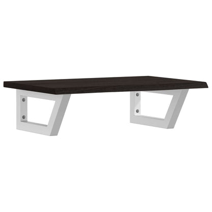Basin Shelf Wall Mounted Steel and Solid Wood Oak