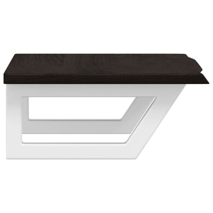 Basin Shelf Wall Mounted Steel and Solid Wood Oak