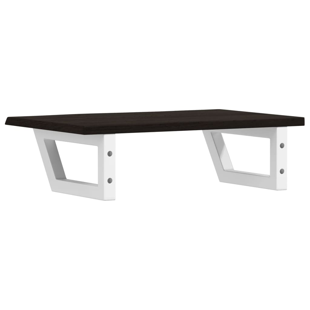 Basin Shelf Wall Mounted Steel and Solid Wood Oak