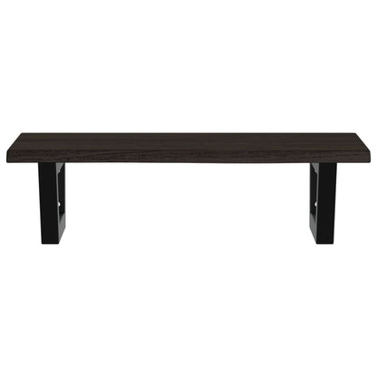 Basin Shelf Wall Mounted Steel and Solid Wood Oak