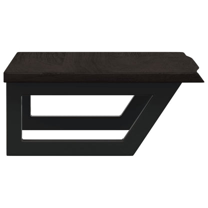 Basin Shelf Wall Mounted Steel and Solid Wood Oak