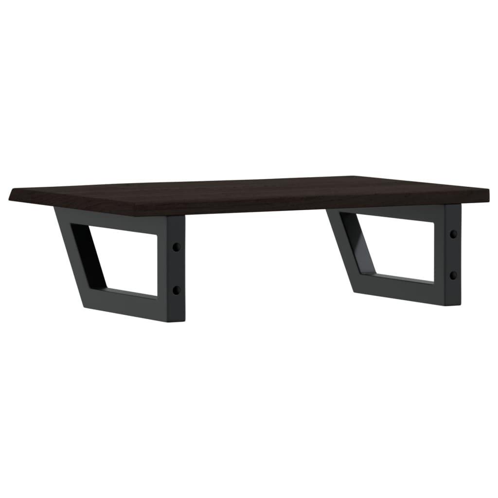 Basin Shelf Wall Mounted Steel and Solid Wood Oak