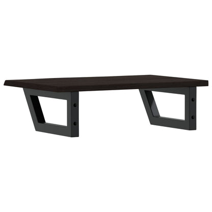 Basin Shelf Wall Mounted Steel and Solid Wood Oak