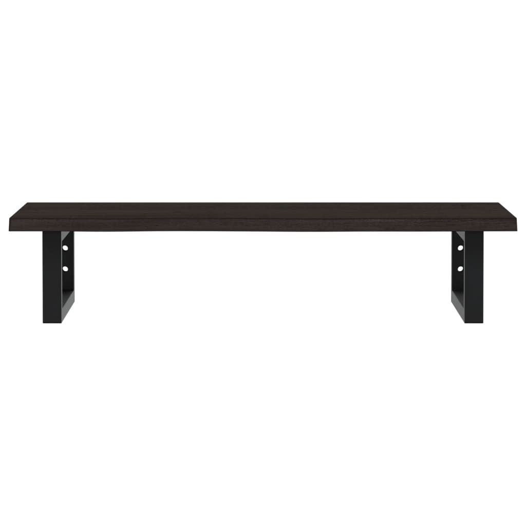 Basin Shelf Wall Mounted Steel and Solid Wood Oak