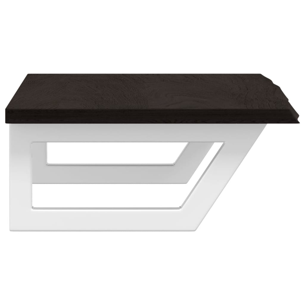 Basin Shelf Wall Mounted Steel and Solid Wood Oak