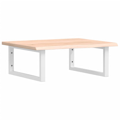 Basin Shelf Wall Mounted Steel and Solid Wood Oak