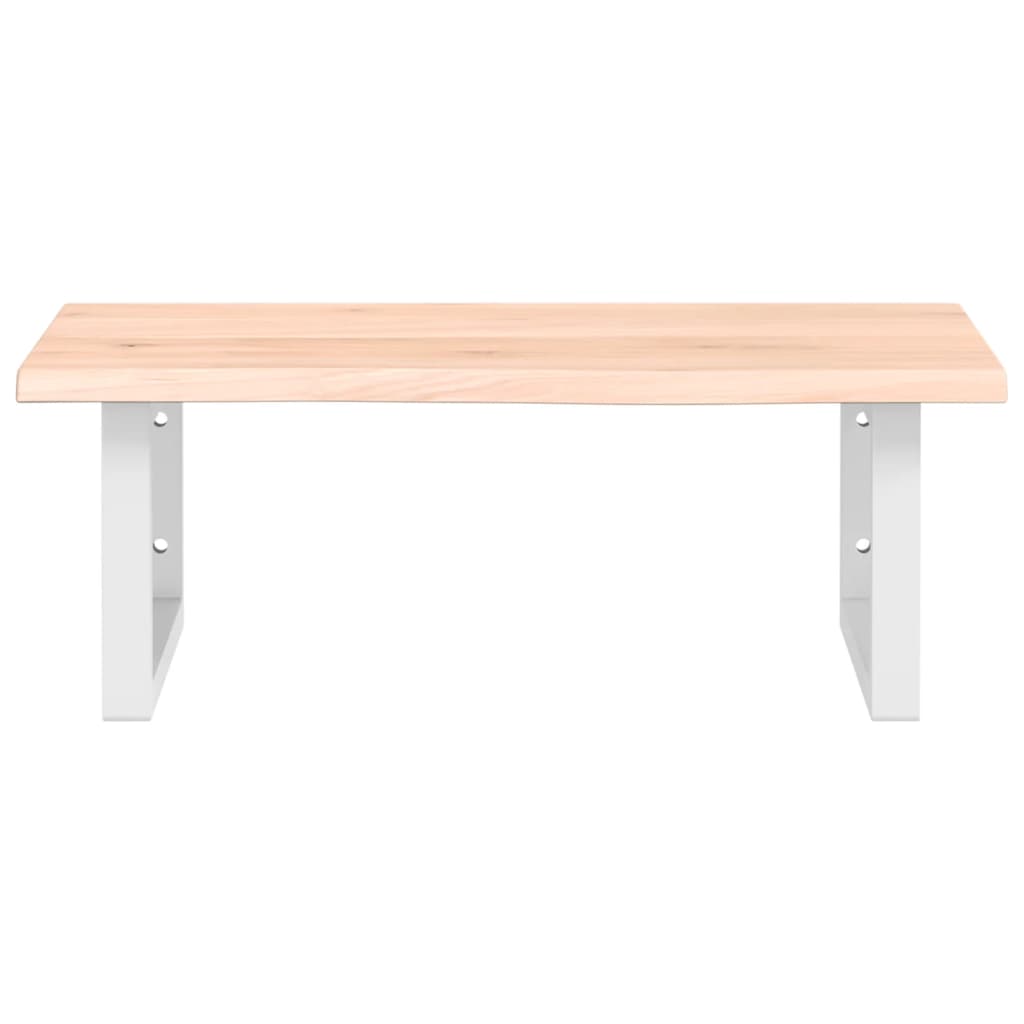 Basin Shelf Wall Mounted Steel and Solid Wood Oak