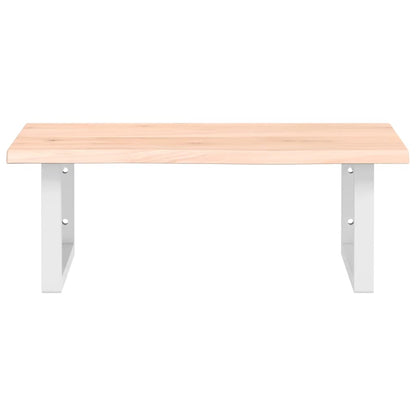 Basin Shelf Wall Mounted Steel and Solid Wood Oak