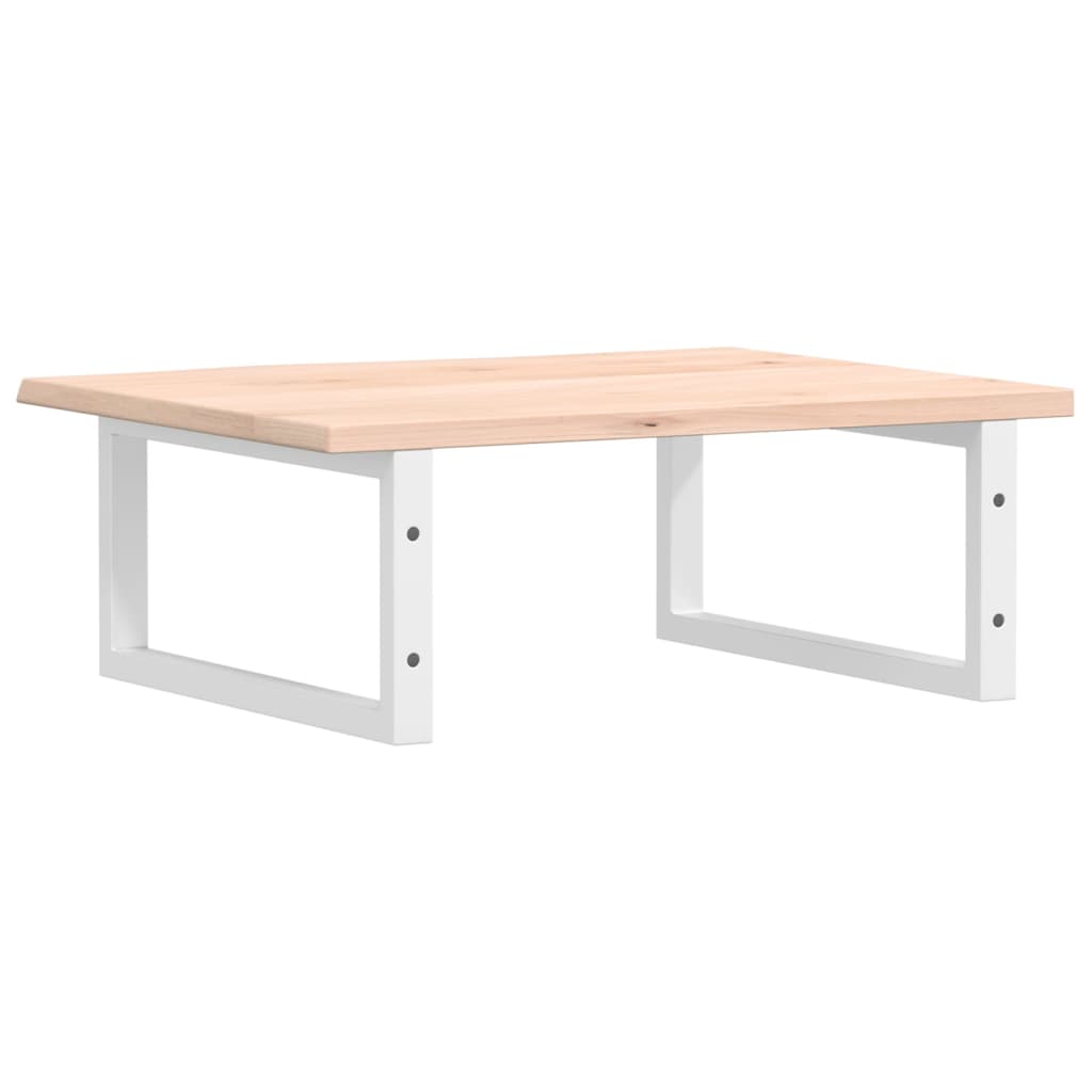 Basin Shelf Wall Mounted Steel and Solid Wood Oak