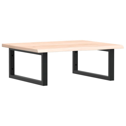 Basin Shelf Wall Mounted Steel and Solid Wood Oak