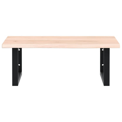 Basin Shelf Wall Mounted Steel and Solid Wood Oak