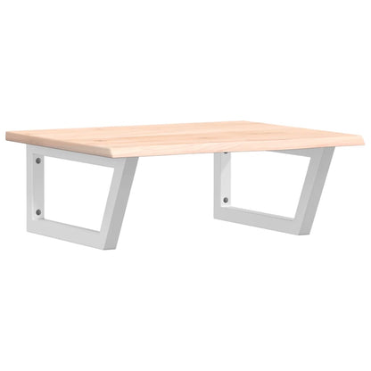 Basin Shelf Wall Mounted Steel and Solid Wood Oak