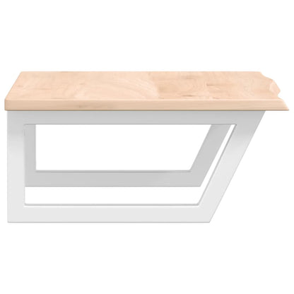 Basin Shelf Wall Mounted Steel and Solid Wood Oak